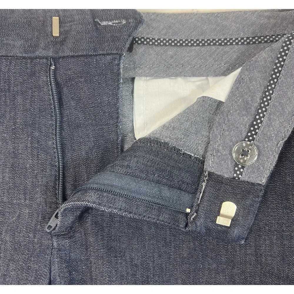 Banana Republic Hampton Tailored Chambray Shorts‎ Indigo Blue 6 Coastal Chic